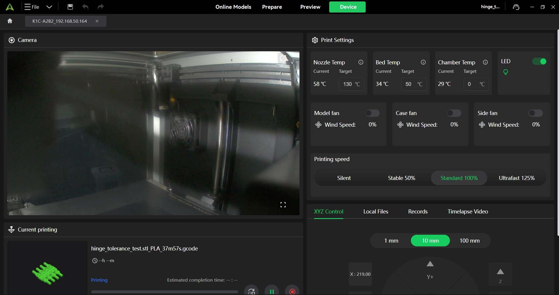 Creality Device Panel